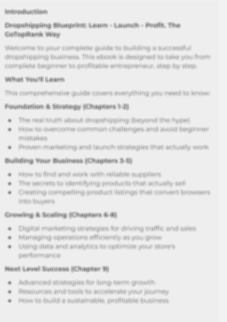BluePrint DropShipping ebook